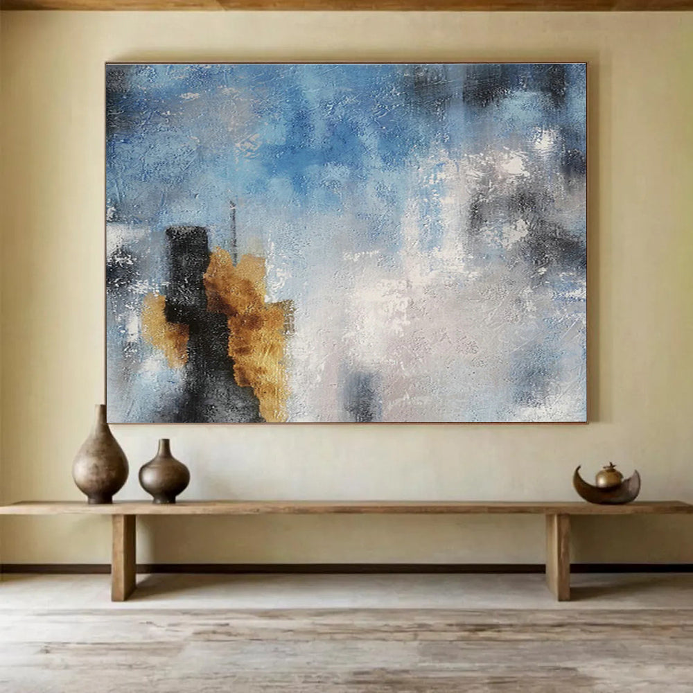 Custom-Made Giant Abstract Hand Painting for Subterranean Geothermal Heat Exchanger Manufacturing Plant DLZ3037