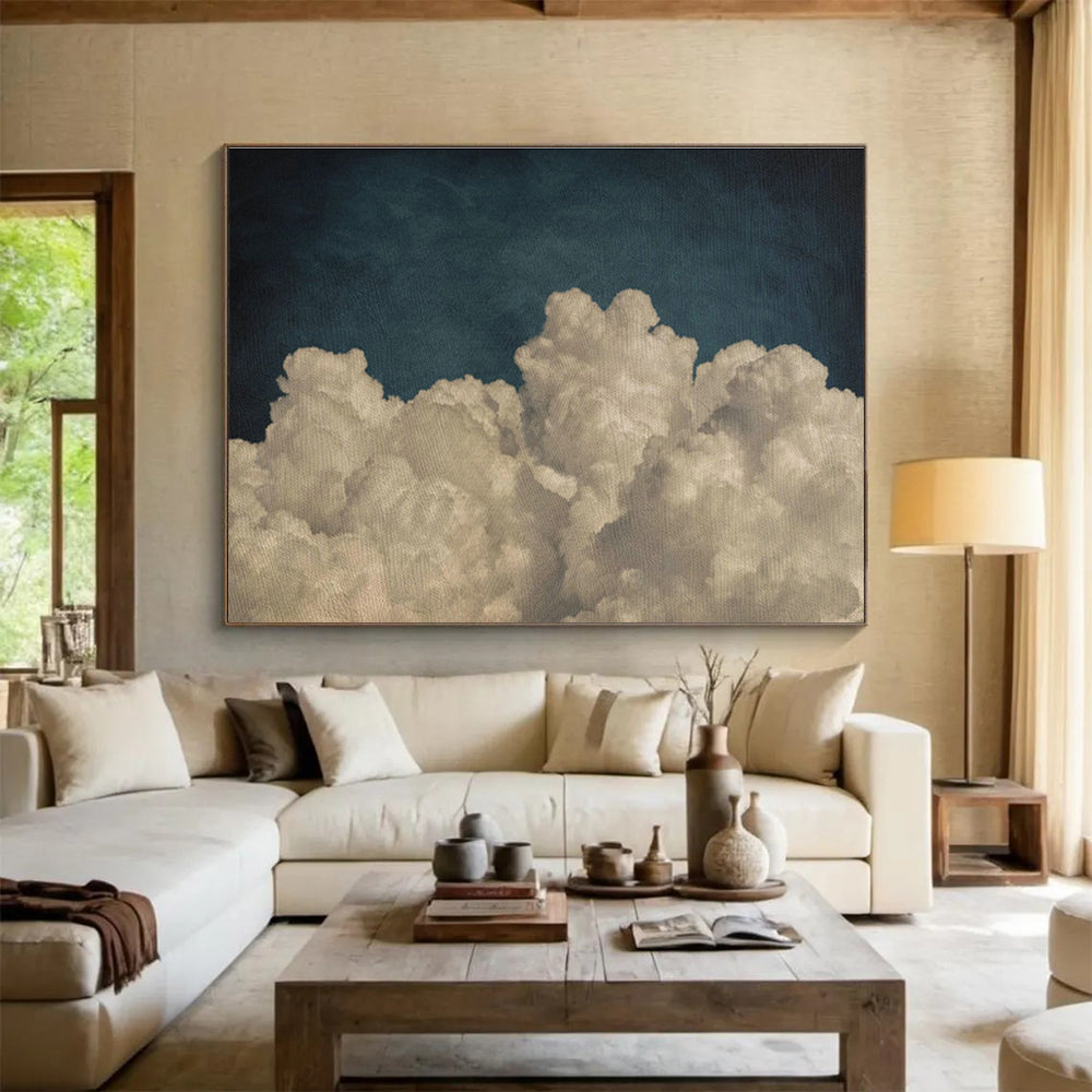 Custom-Made Vertical Farm Large Abstract Hand Painting