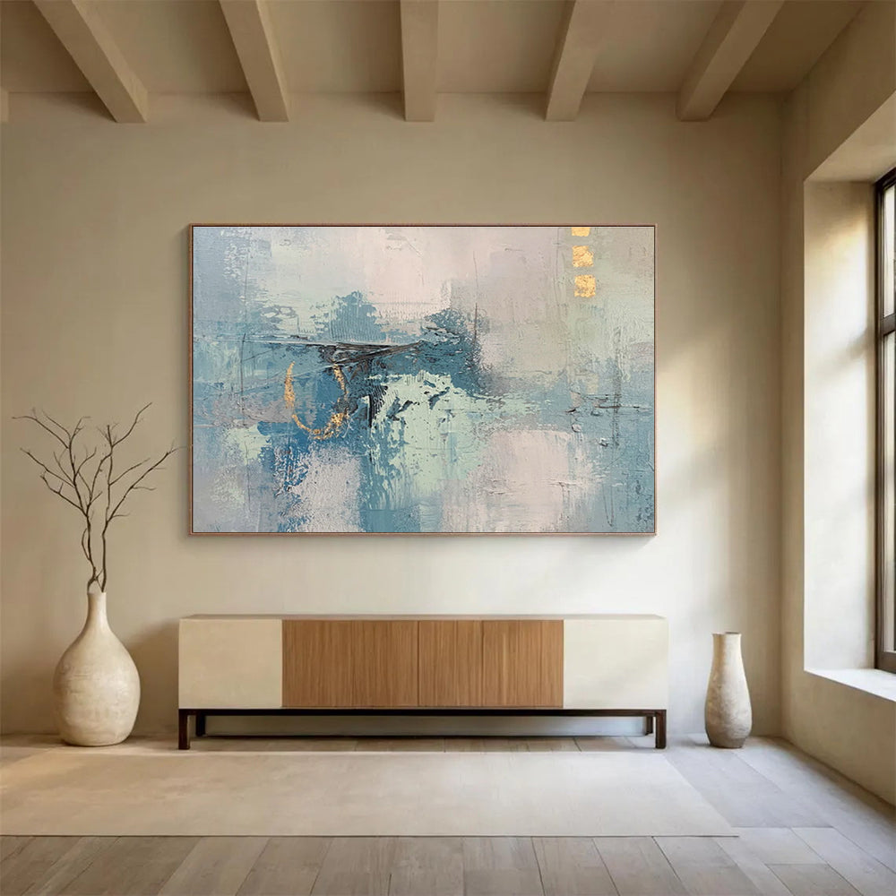 Custom Giant Abstract Hand Painting for Vertical Urban Aquarium Aquatic Animal Training and Enrichment Center DLZ3141