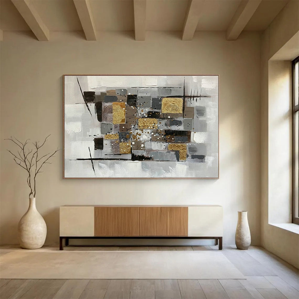 Large Custom Abstract Hand-Painted Art for Physiotherapy Clinic DLZ2737