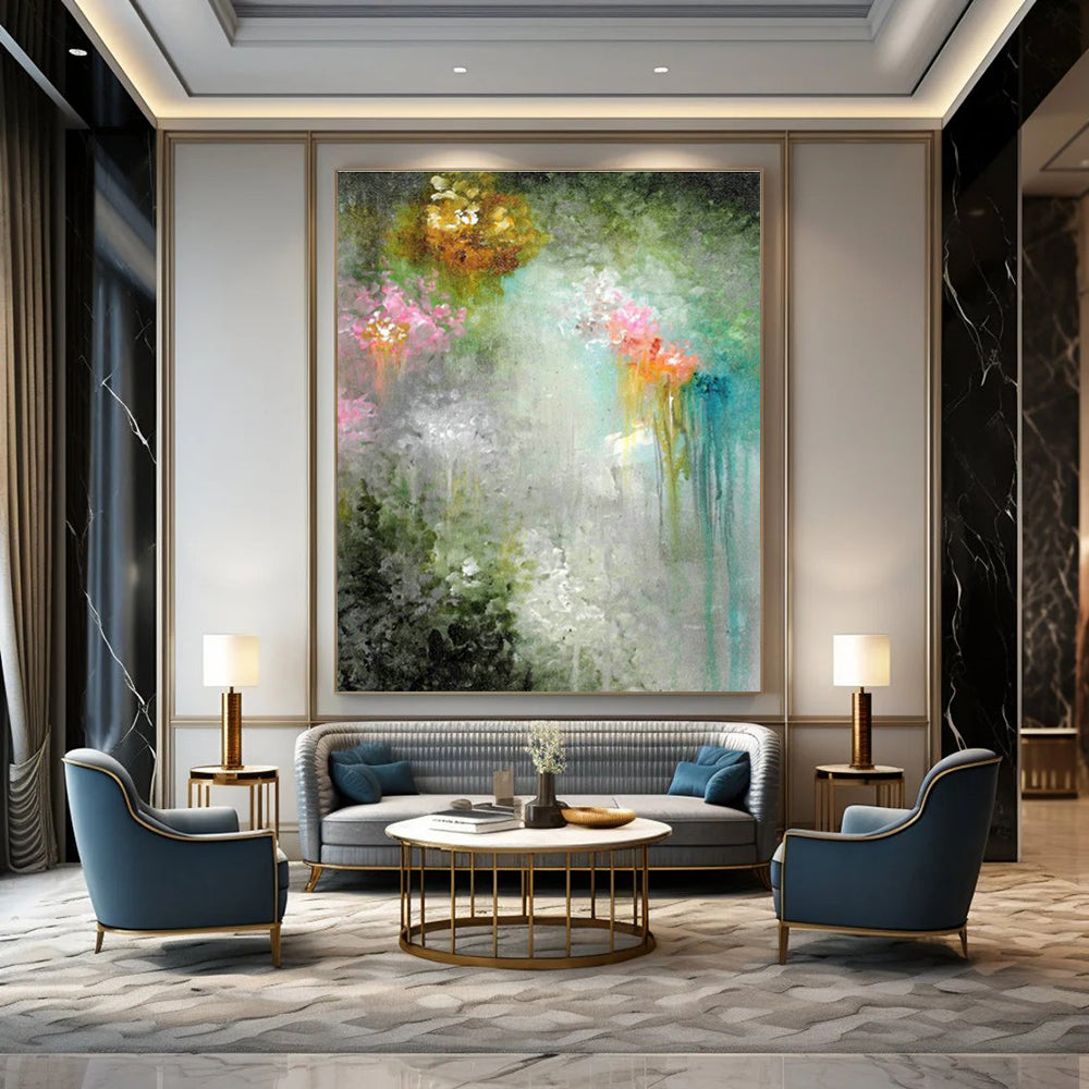 Massive Customizable Hand-Painted Abstract Canvas for Sound Bath Healing Centers  DLZ0073