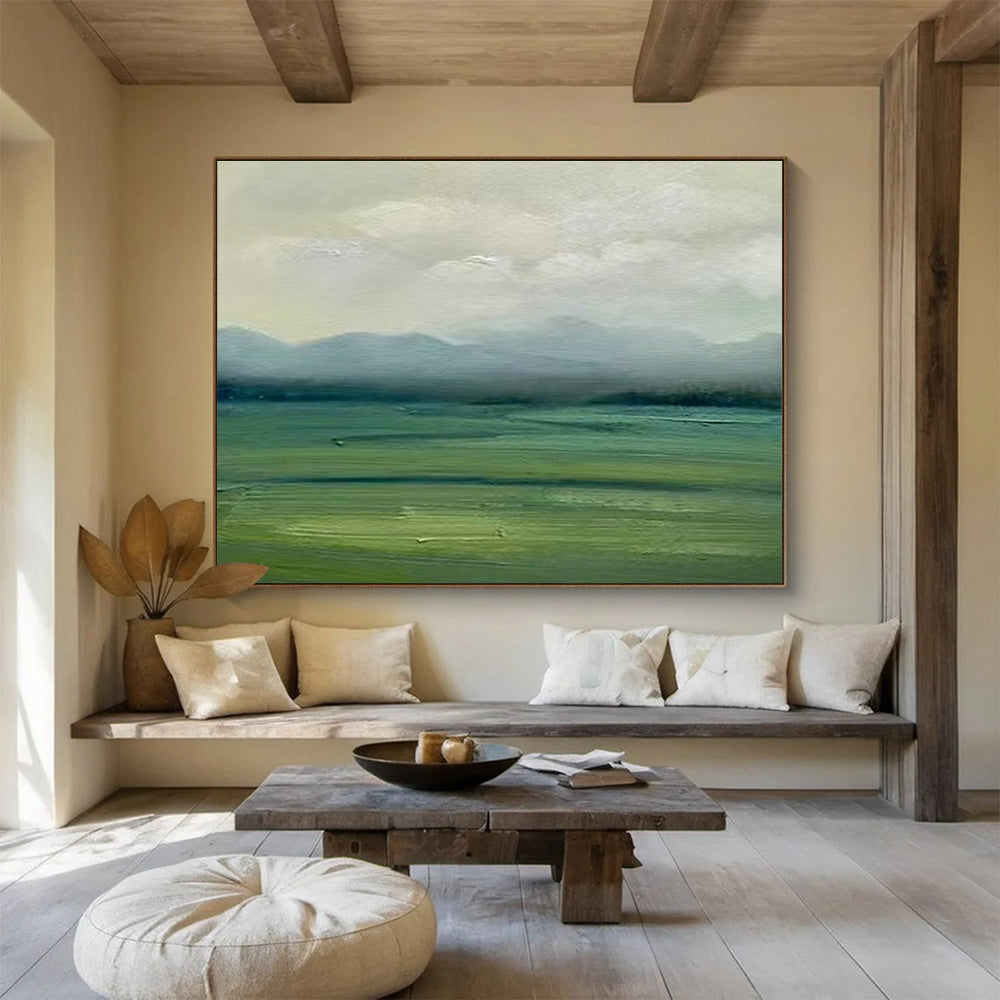 Bespoke Library Oversized Abstract Hand-Painted Mural