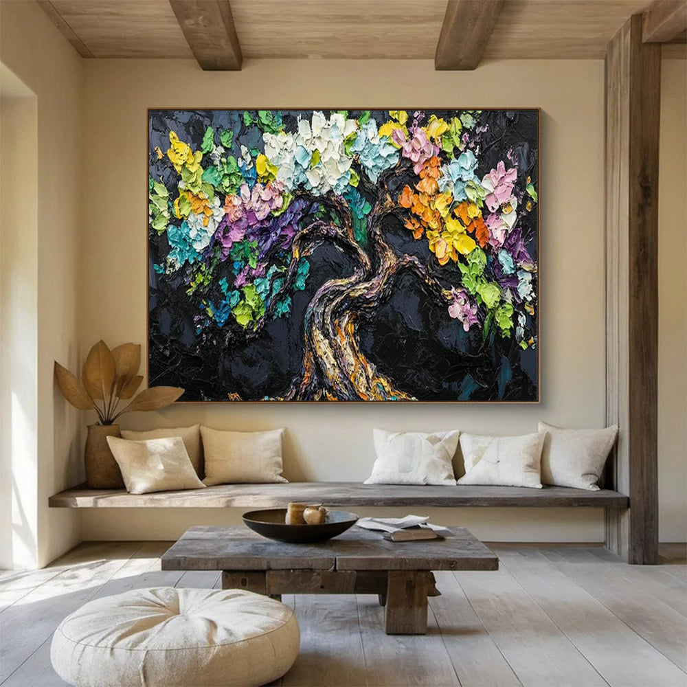 Custom-Made Giant Abstract Hand Painting for Subterranean Geothermal Power Plant Power Generation Capacity Expansion Center DLZ3209