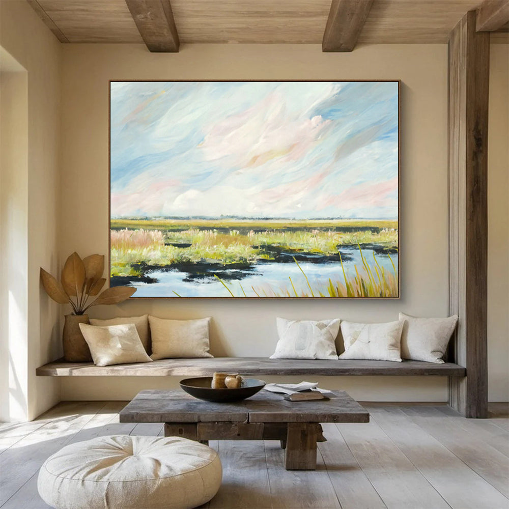 Large Custom Abstract Hand-Painted Art for Underwater Cultural Heritage Virtual Reality Experience Creation Center DLZ3048