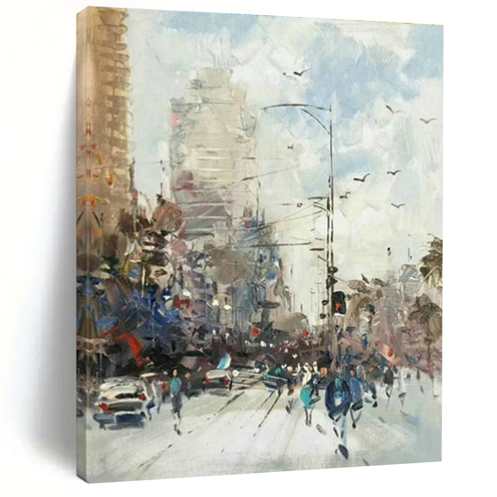 Vast Custom Hand-Painted Abstract Painting - Cinematic Realms for Film Production Studios’ Green Rooms  DLZ0345