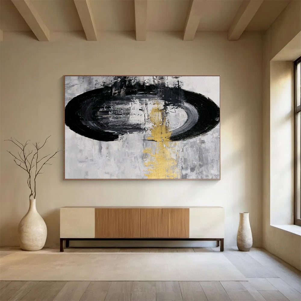 Custom Gradient Pearlescent Hand-Painted Vertical Abstract Art for Stairwells and Tall Spaces