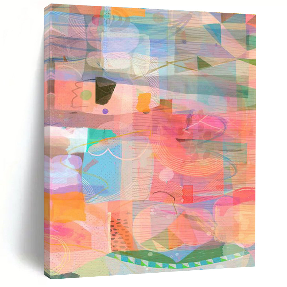 Expansive Custom Hand-Painted Abstract Artwork - Trendy Decor for Co-Working Spaces  DLZ0163