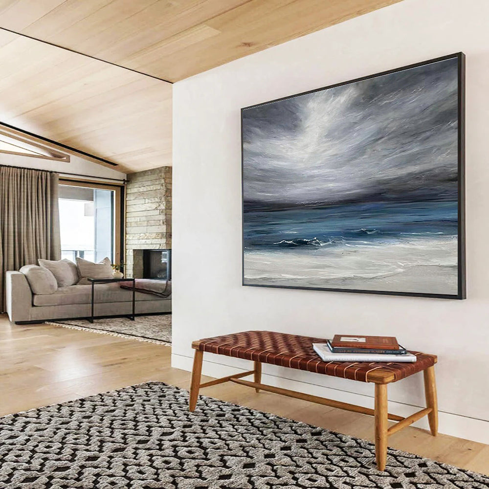 Tailored High-Altitude Wind Turbine Installation Site Giant Abstract Hand Painting DLZ2599