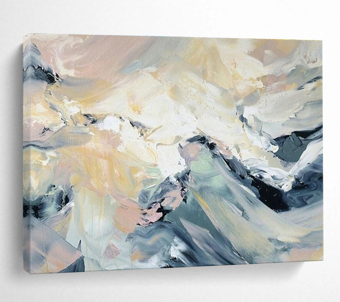 Oversized Custom Abstract Hand Painting for Trolleybus Depot Administrative Office DLZ2808