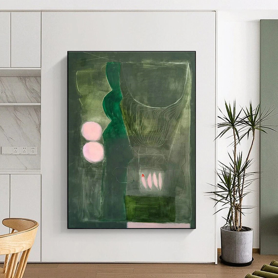 Large-Scale Custom Hand-Painted Abstract Painting - Stylish Art Decoration for Clubs  DLZ0136