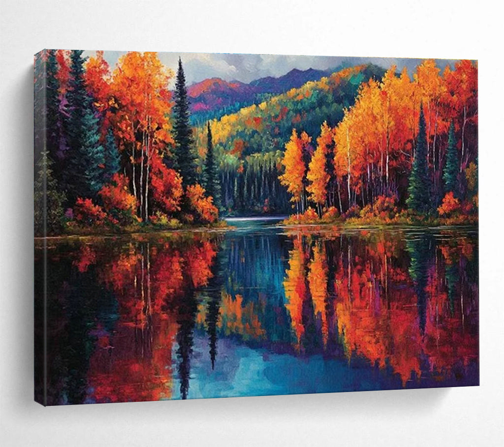 Oversized Custom Abstract Hand Painting for Arctic Tundra Soil Erosion and Stabilization Research Station DLZ3202