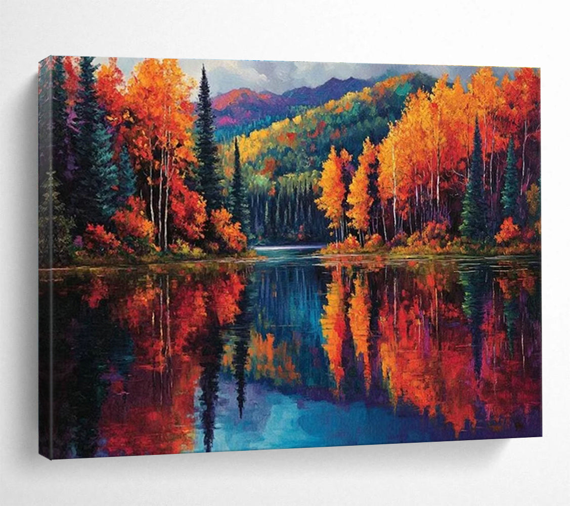 Oversized Custom Abstract Hand Painting for Arctic Tundra Soil Erosion and Stabilization Research Station DLZ3202