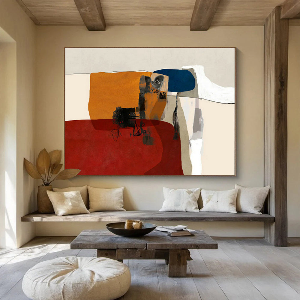 Large-Size Custom Abstract Hand Painting for Quincea帽era Hall DLZ2741