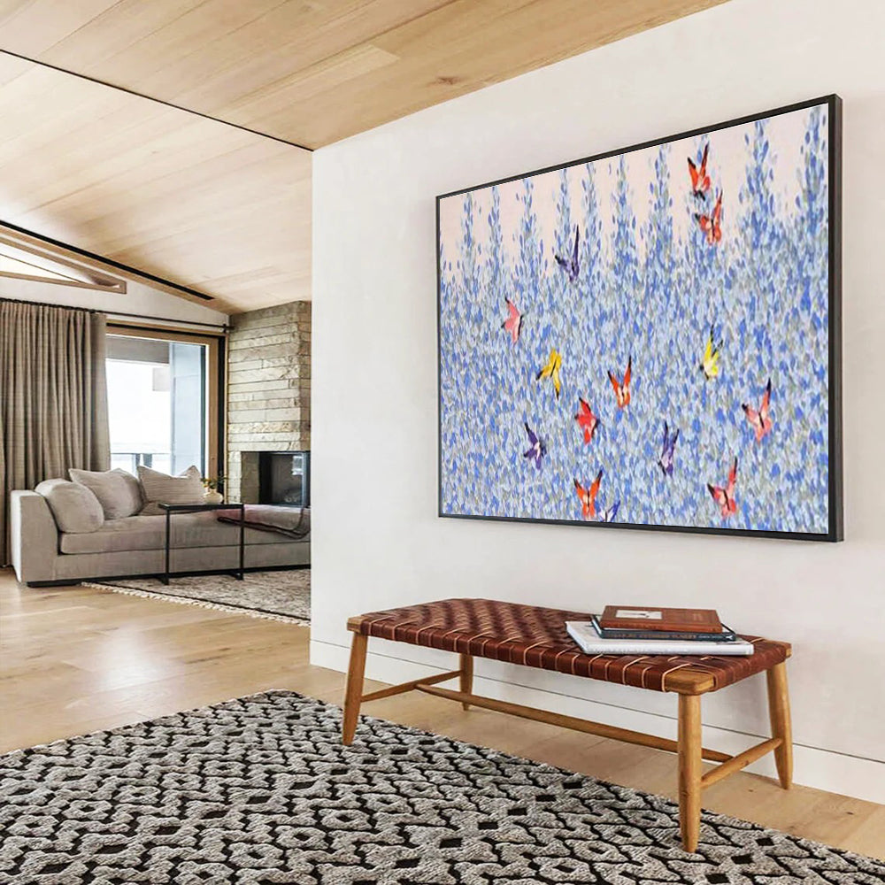 Customized Large Abstract Hand Painting for Antarctic Marine Microbial Fuel Cell Research Station DLZ3043