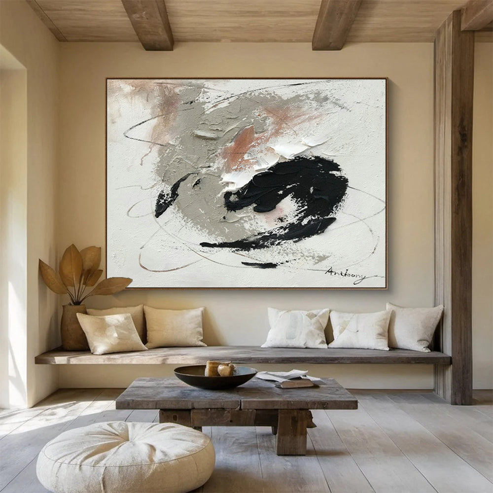 Oversized Custom Hand-Painted Abstract Art for Corridor DLZ2696