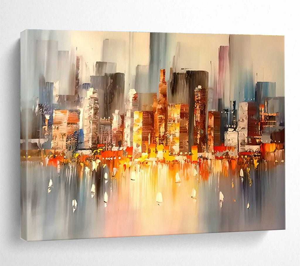 Big Customizable Hand-Painted Abstract Canvas for Recording Studios DLZ3283
