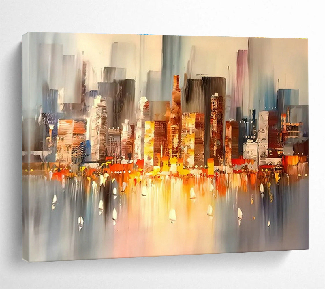 Big Customizable Hand-Painted Abstract Canvas for Recording Studios DLZ3283