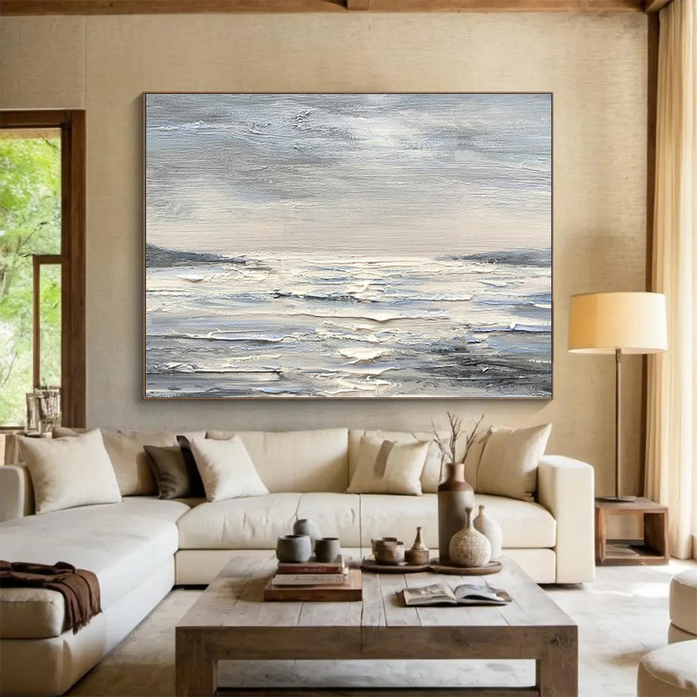 Customized Large Abstract Hand Painting for Antarctic Marine Mammal Tagging and Tracking Station DLZ3014