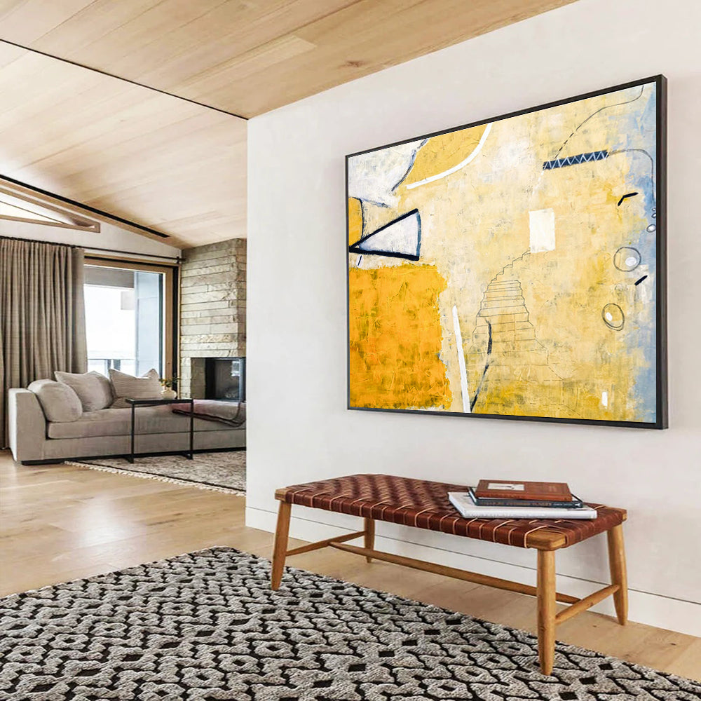 Custom-Made Giant Abstract Hand Painting for Subterranean Data Center Entrance Hall DLZ2946