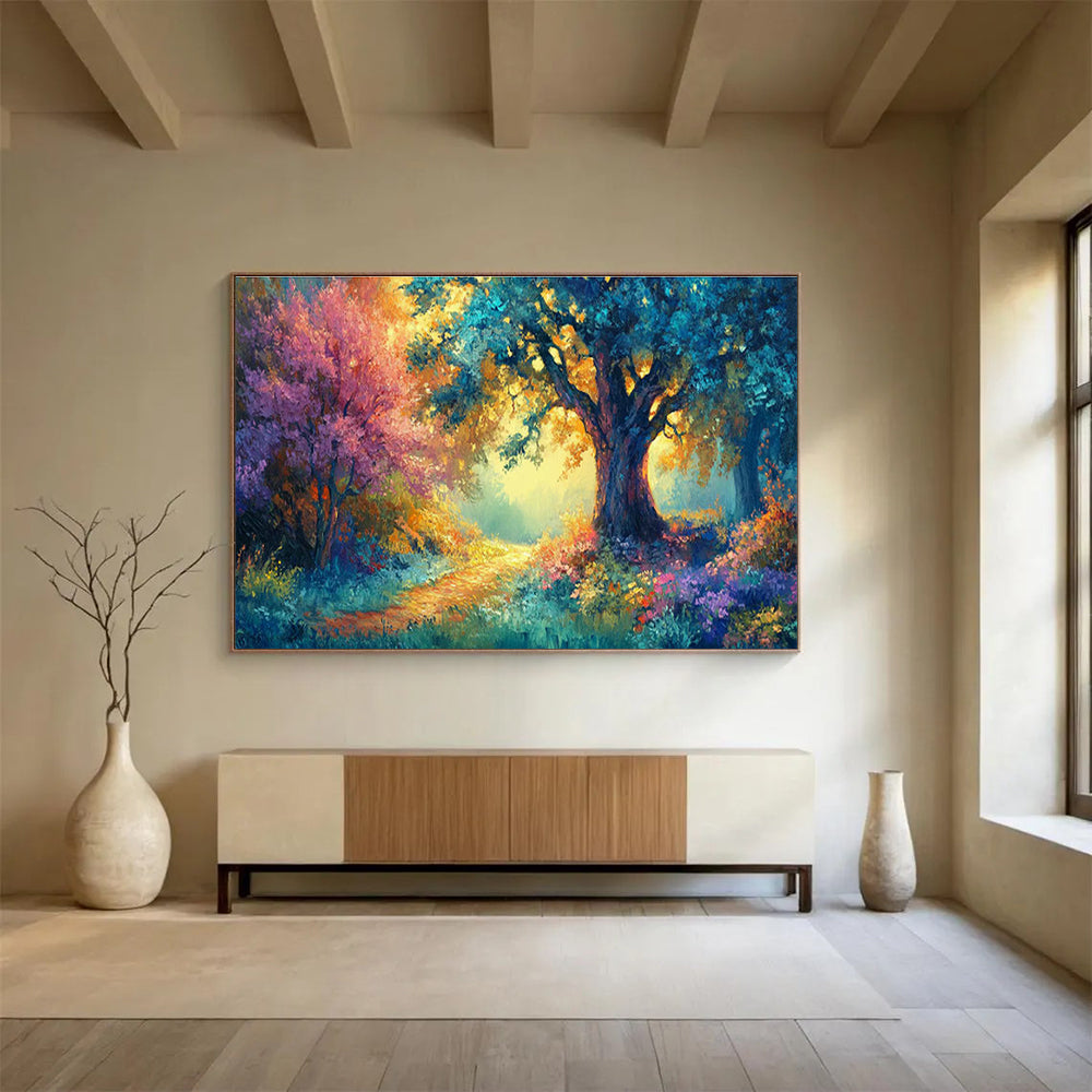 Customized Large-Scale Abstract Hand Painting for Urban Pollinator Pathway Creation Center DLZ3081