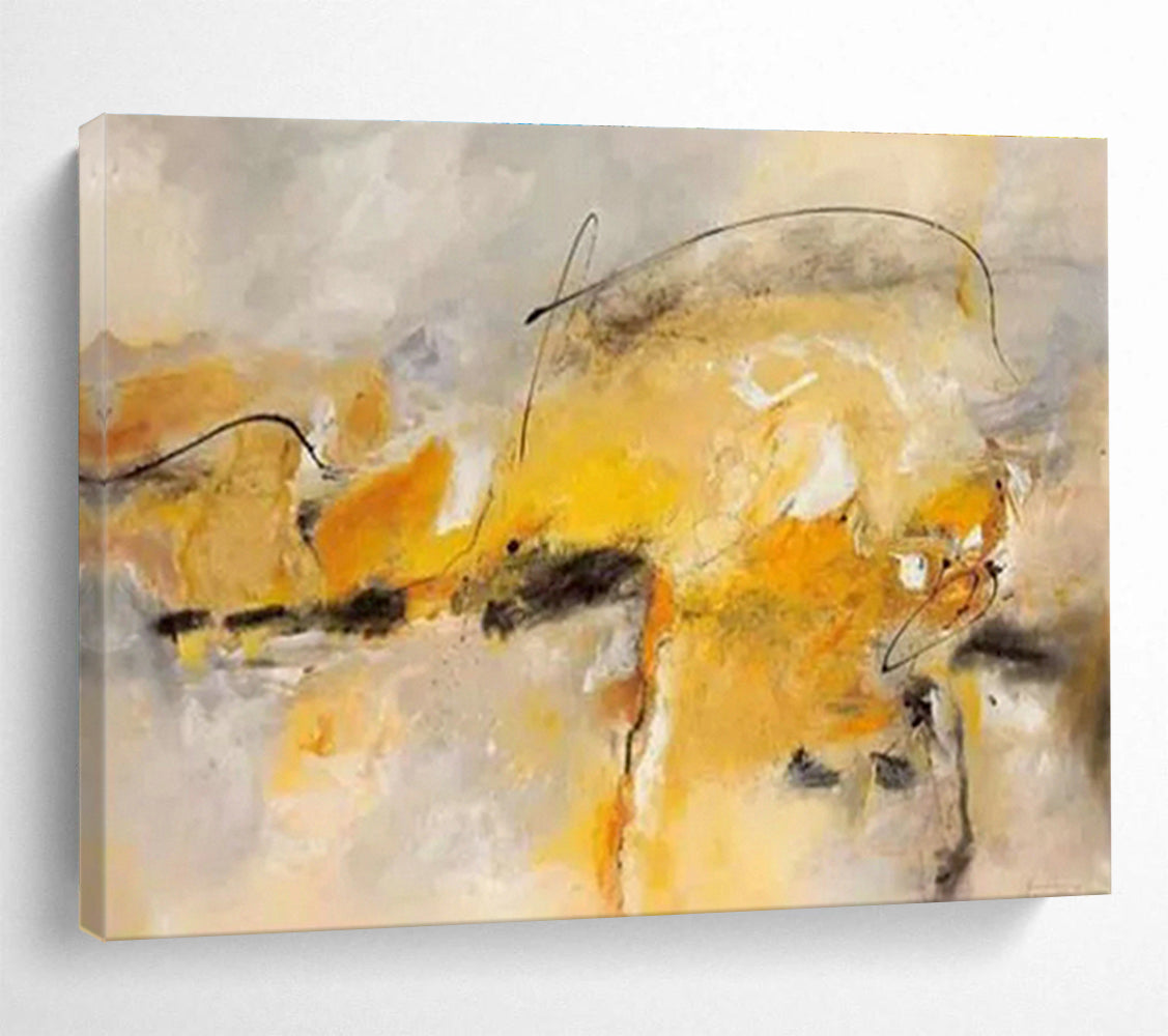 Custom-Made Giant Abstract Hand Painting for Private Jet Hangar Lounge DLZ2815