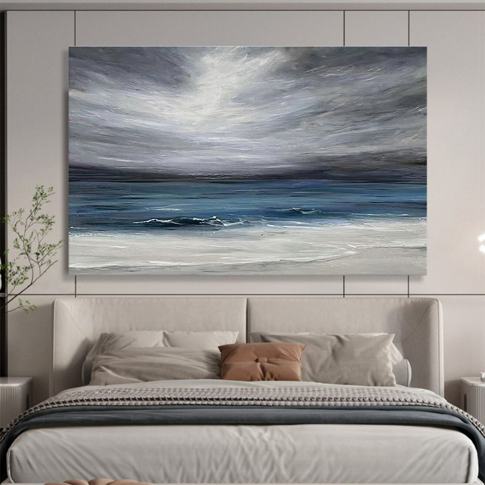Tailored High-Altitude Wind Turbine Installation Site Giant Abstract Hand Painting DLZ2599