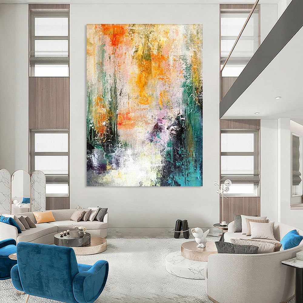 Big Customizable Hand-Painted Abstract Canvas for Board Game Cafes  DLZ0005