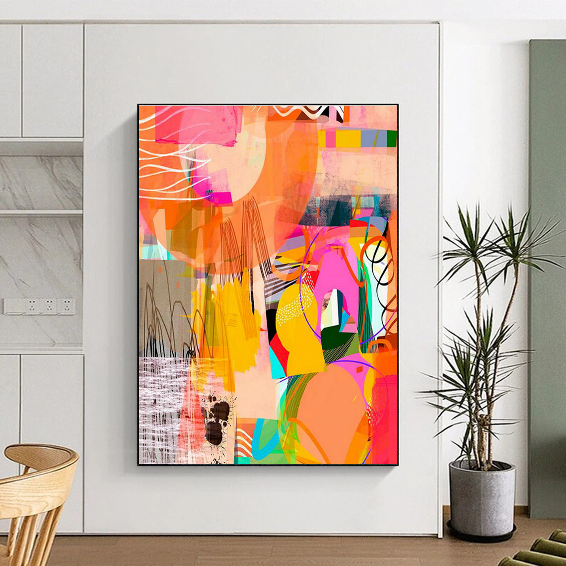 Large-Scale Customizable Hand-Painted Abstract Painting - Trendy Art Decoration for Bars  DLZ0131
