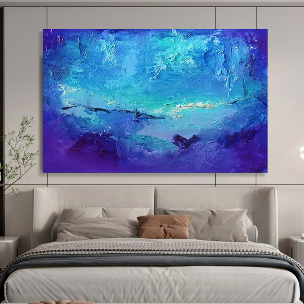 Oversized Custom Abstract Hand Painting for Arctic Freshwater River Ecosystem Restoration Project Office DLZ3104