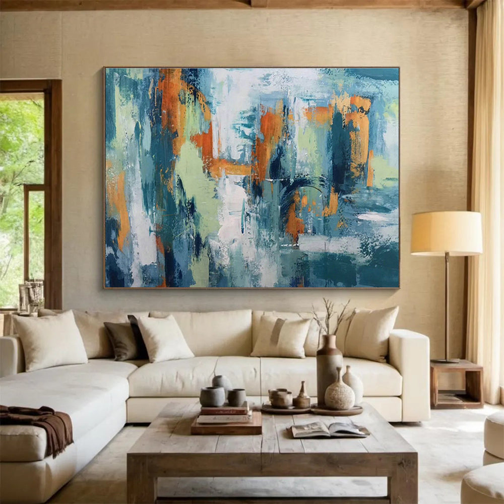 Custom Giant Abstract Hand Painting for Hotel Lobby DLZ2679