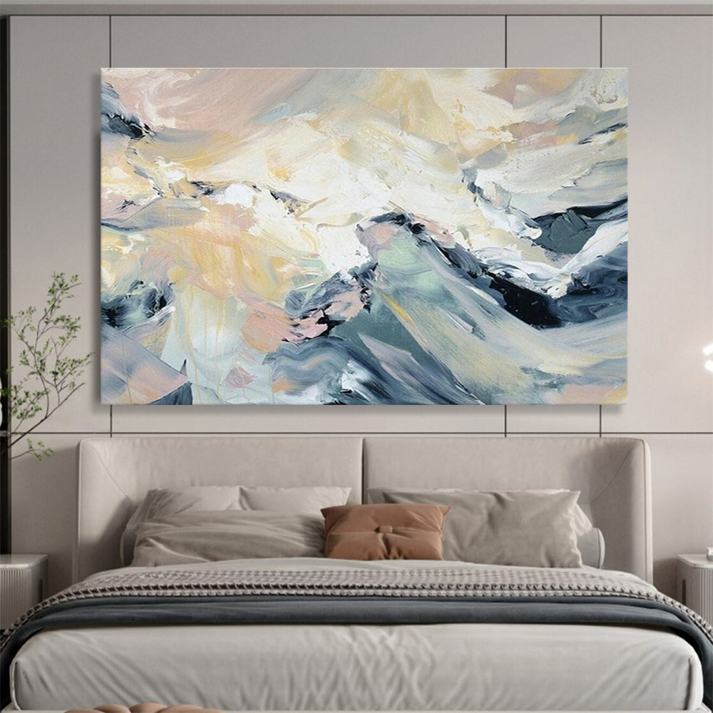 Oversized Custom Abstract Hand Painting for Trolleybus Depot Administrative Office DLZ2808