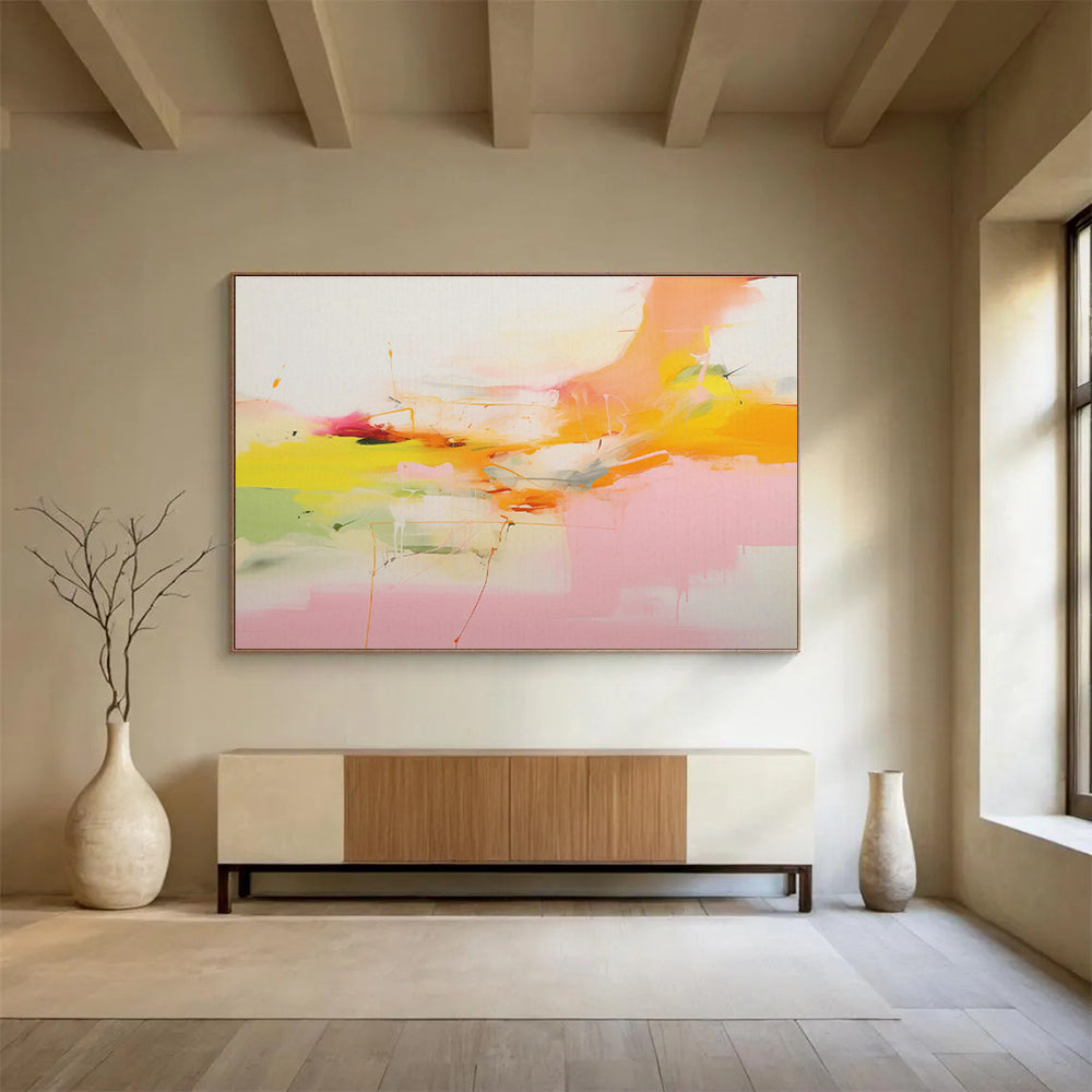 Large Custom Abstract Hand-Painted Art for Music Streaming Service Office DLZ2874