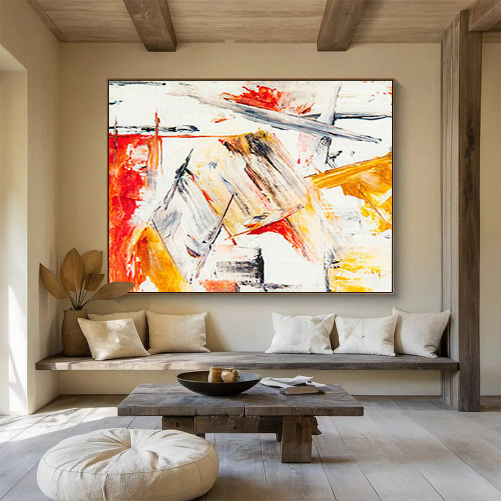 Oversized Custom Hand-Painted Abstract Art for Psychiatric Hospital Day Room DLZ2784