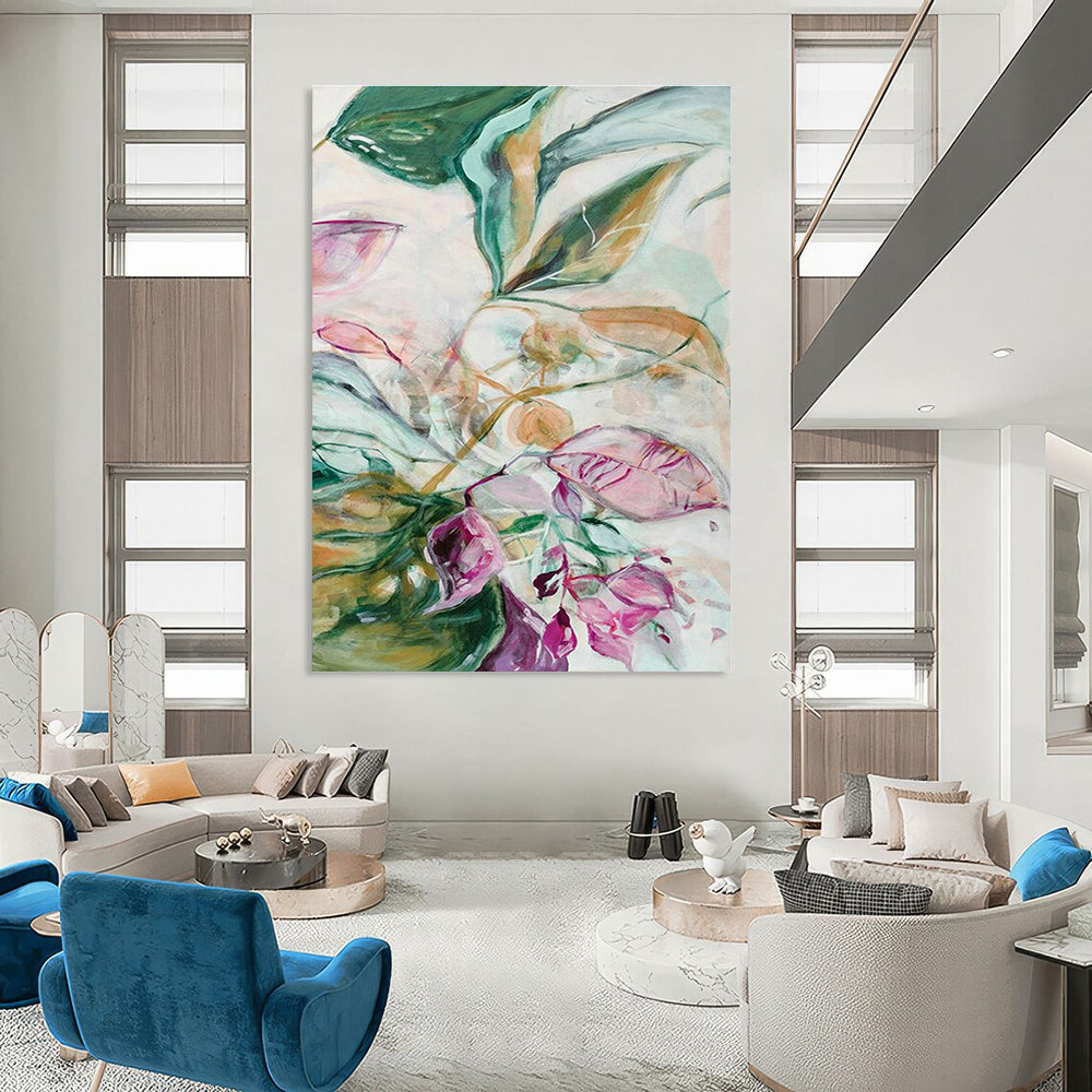 Large-Scale Customizable Hand-Painted Abstract Painting - Dynamic Art Decoration for Arcades  DLZ0142