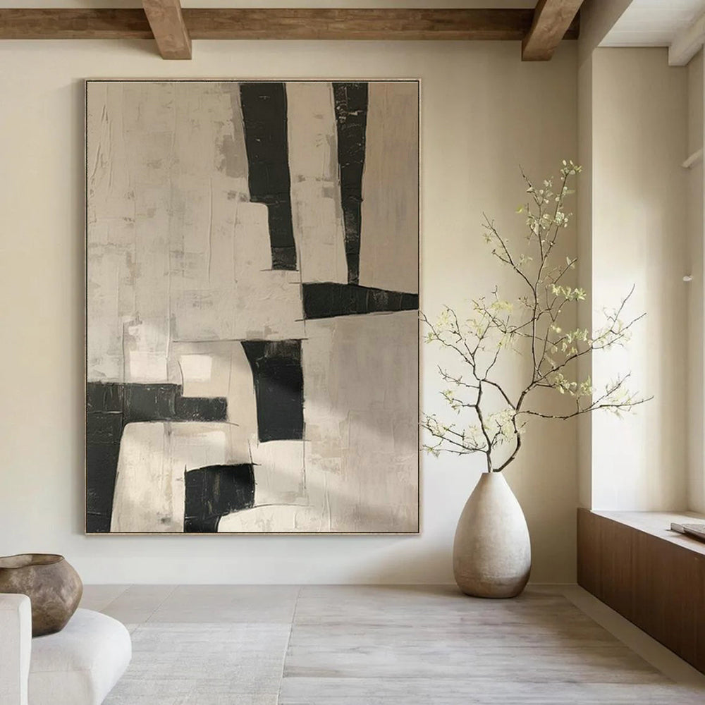 Striking Large-Scale Custom Hand-Painted Abstract Art - Bold Statement for Artisan Bakeries  DLZ0205