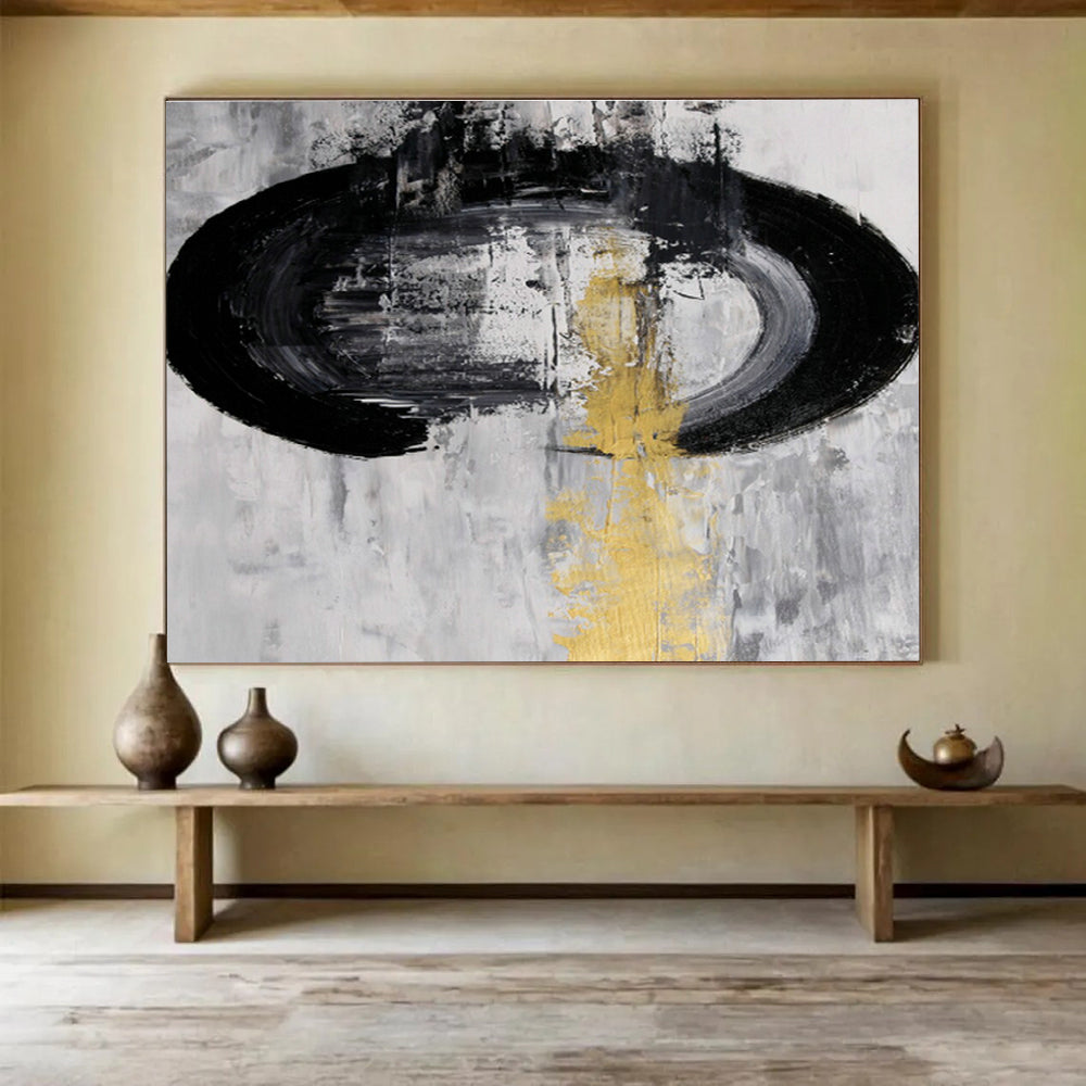 Custom Gradient Pearlescent Hand-Painted Vertical Abstract Art for Stairwells and Tall Spaces