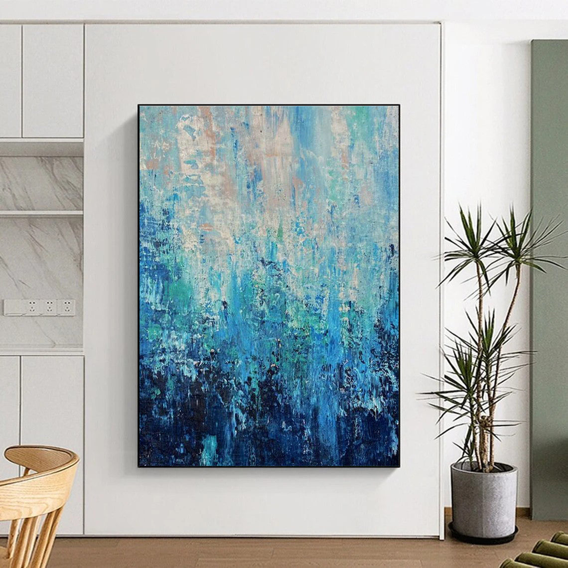 Extra Wide Custom Hand-Painted Abstract Canvas for Traditional Indian Miniature Painting Studios  DLZ0045