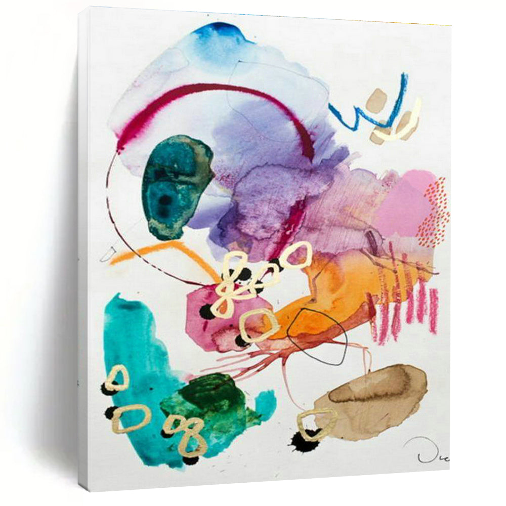 Massive Custom Hand-Painted Abstract Canvas - Breathtaking Focal Point for Exhibition Centers  DLZ0178