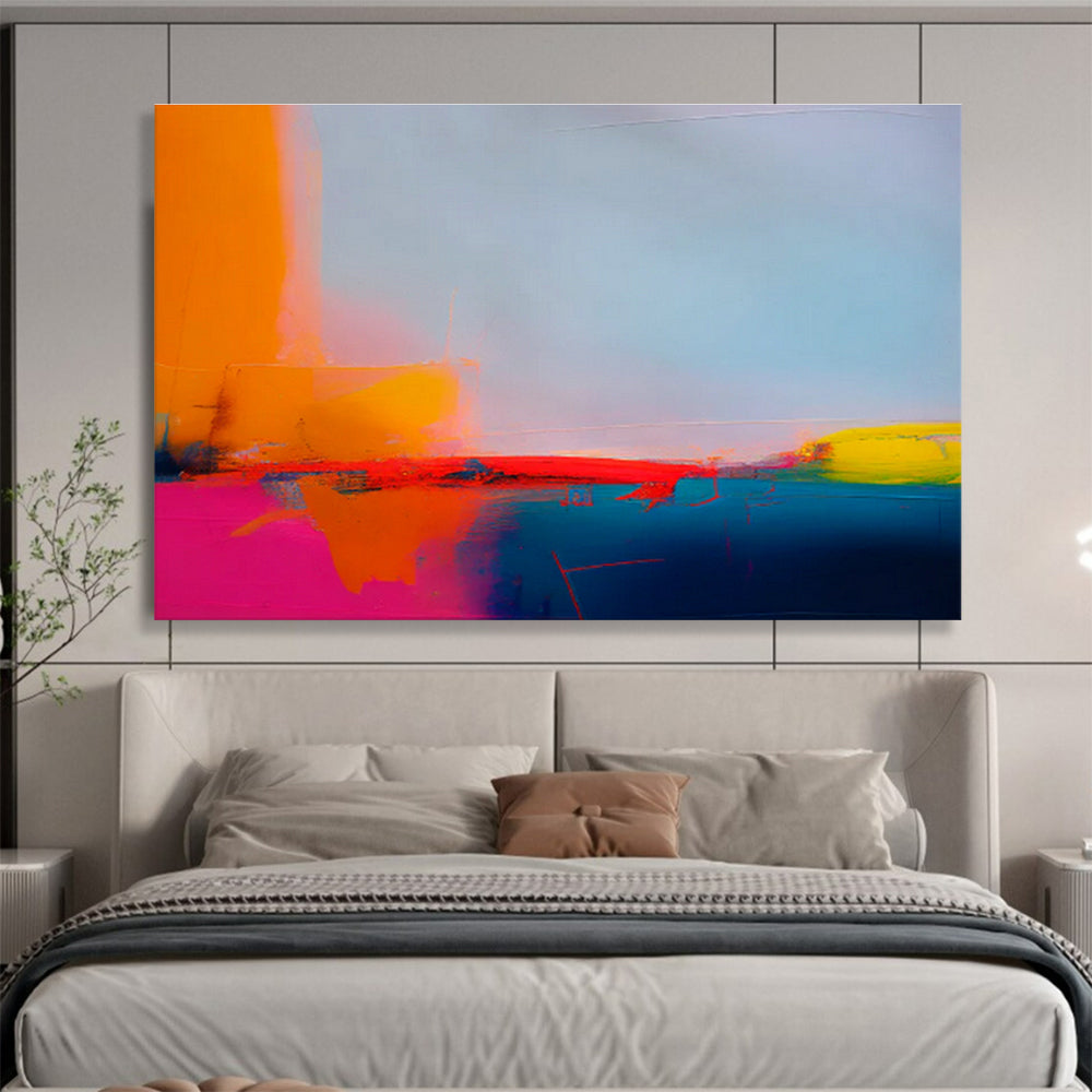 Customized Large Abstract Hand Painting for Volcanic Activity Monitoring Station Command Center DLZ2867