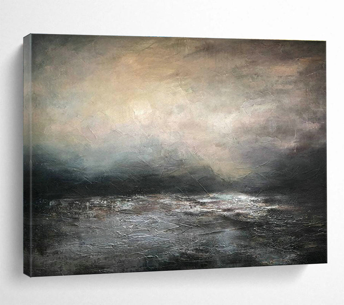 Oversized Custom Abstract Hand Painting for Offshore Ocean Current Velocity Monitoring and Forecasting Center DLZ3165