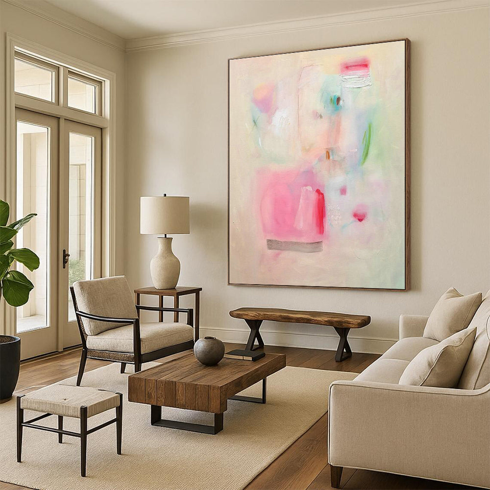 Large Custom Hand-Painted Abstract Artwork - Captivating Decoration for Event Halls  DLZ0148