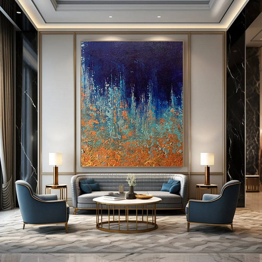 Extra Large Custom Hand-Painted Abstract Canvas for Traditional Spanish Flamenco Theaters  DLZ0054