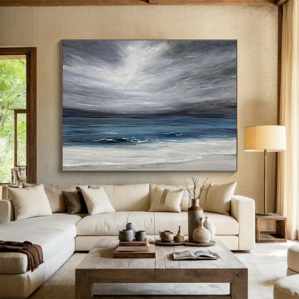 Tailored High-Altitude Wind Turbine Installation Site Giant Abstract Hand Painting DLZ2599