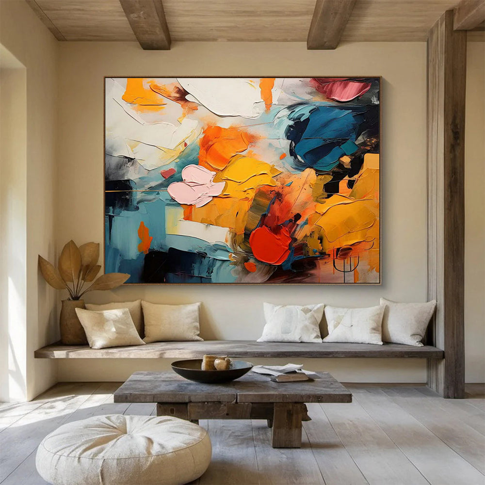 Customized Large Abstract Hand Painting for Antarctic Marine Microbial Enzyme Activity and Function Research Base DLZ3215