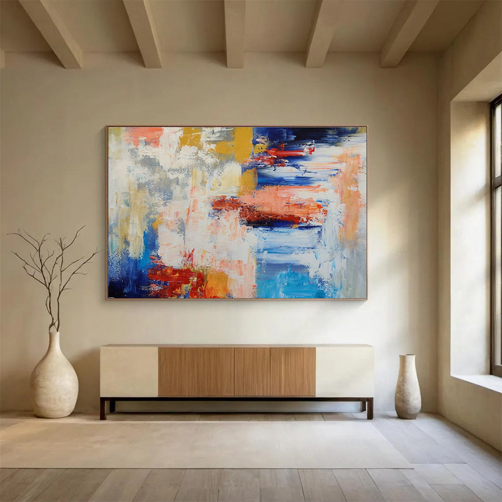 Oversized Custom Abstract Hand Painting for Arctic Sea Ice Drilling and Sampling Station DLZ3030