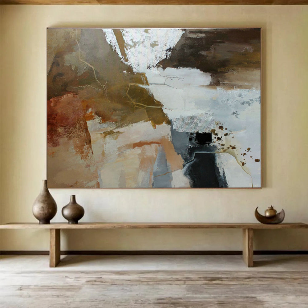 Large Custom Abstract Hand-Painted Art for Online Stock Trading Platform Operations Room DLZ2898