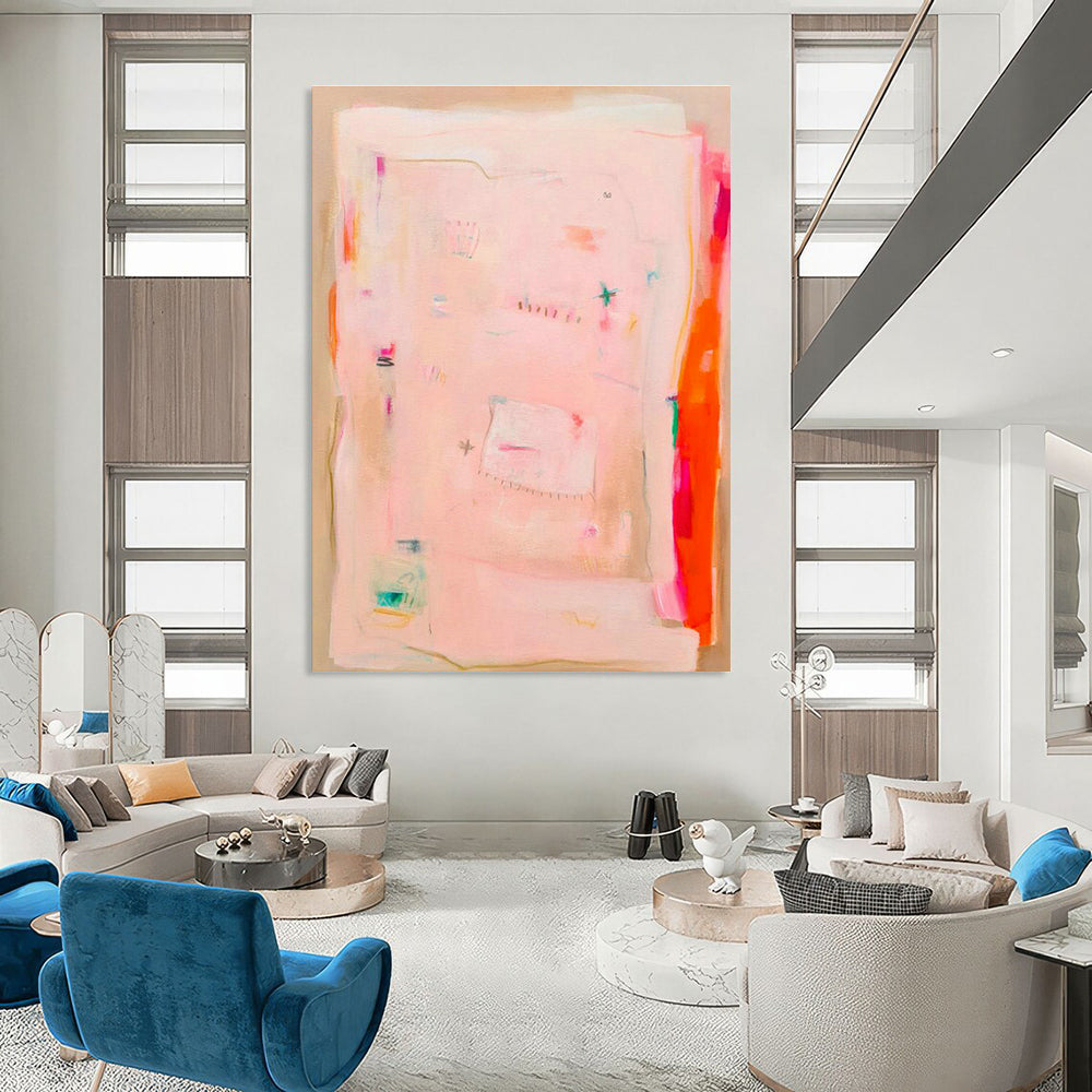 Oversized Custom Hand-Painted Abstract Canvas for Virtual Art Galleries  DLZ0105