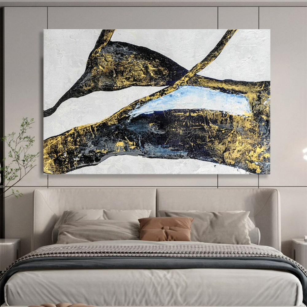 Customizable Extra-Large 3D Textured Hand-Painted Abstract Oil Painting for High-Ceiling Spaces