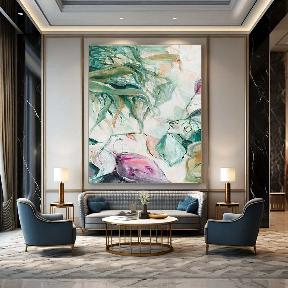 Large-Scale Custom Hand-Painted Abstract Painting - Creative Decoration for Training Institutions  DLZ0141