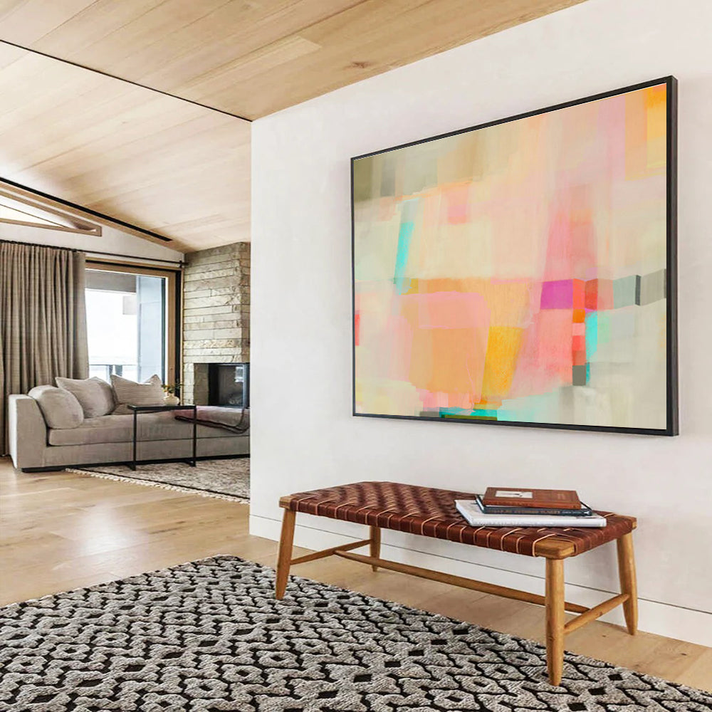 Cold Wax Medium Custom Hand-Painted Abstract Art for Gallery Exhibitions and Art Displays